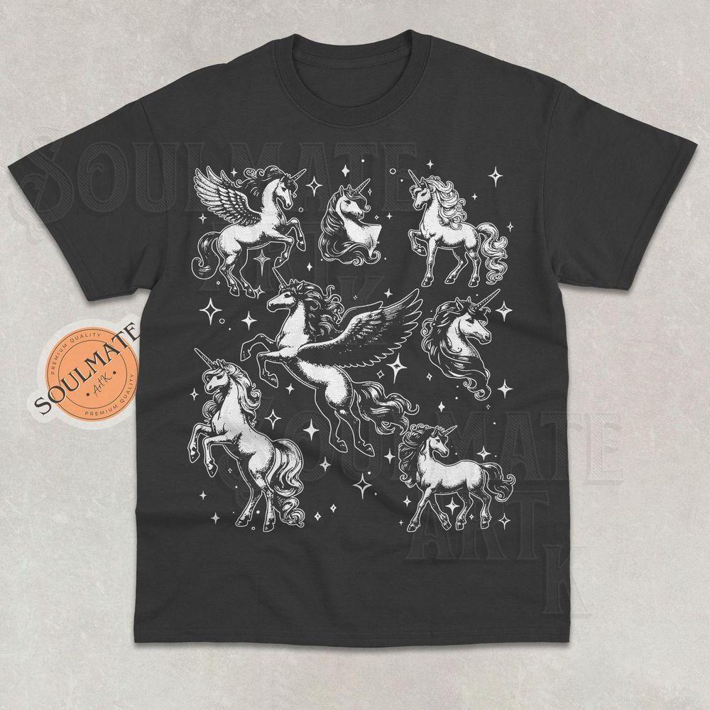 Retro Tattoo Unicorn Vuitino Shirt